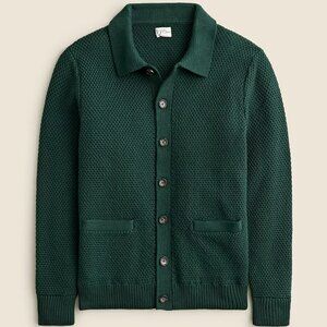 NWT J Crew Moss Stitch Collared Cardigan Sweater in Woodland Green